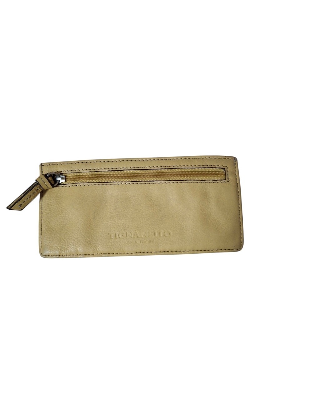 Tignanello Leather Zip Wallet in Beige